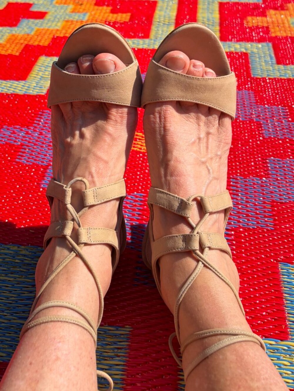 Pelle Moda Low Heeled Strappy Nubuck Open Toe Sandal | Women's Size 7